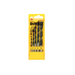 DeWalt set of 5 wood drills 4, 5, 6, 8, 10mm
