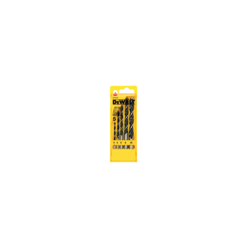DeWalt set of 5 wood drills 4, 5, 6, 8, 10mm DeWalt set of 5 wood drills 4, 5, 6, 8, 10mm