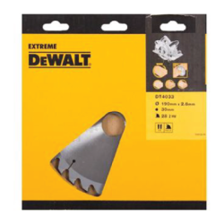 Lâmina para serra circular portátil para construção Extreme  DeWalt (190mm x 30mm x 28D)
