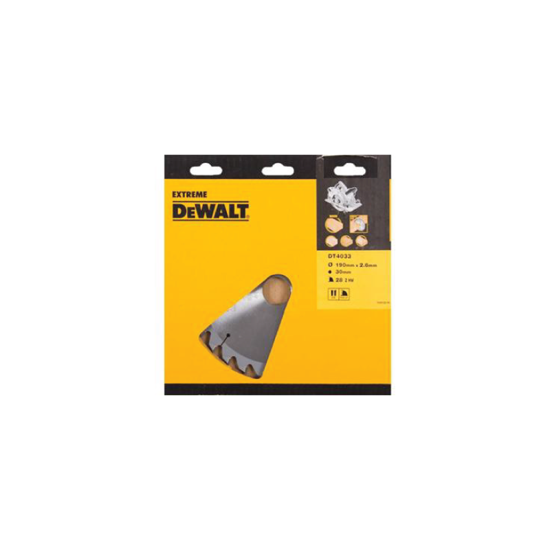 Lâmina para serra circular portátil para construção Extreme  DeWalt (190mm x 30mm x 28D)