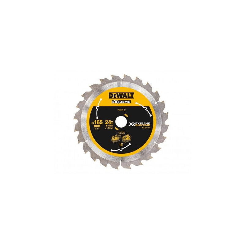 DeWalt portable XR Flexvolt saw blade (165mm x 20mm x 24T) DeWalt portable XR Flexvolt saw blade (165mm x 20mm x 24T)