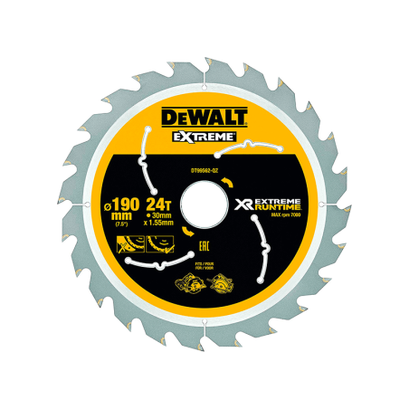 DeWalt portable XR Flexvolt saw blade (190mm x 30mm x 24T)
