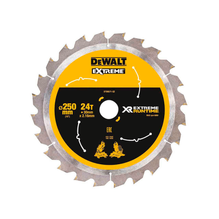 Hojas para sierra circular estacionaria XR Extreme DeWalt (250mm x 30mmx 24D)