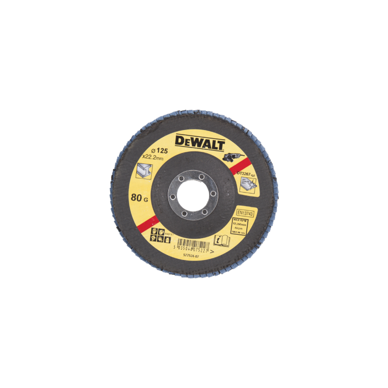 10 Discos Lamelados Planos DeWalt 125xG80 10 Discos Lamelados Planos DeWalt 125xG80