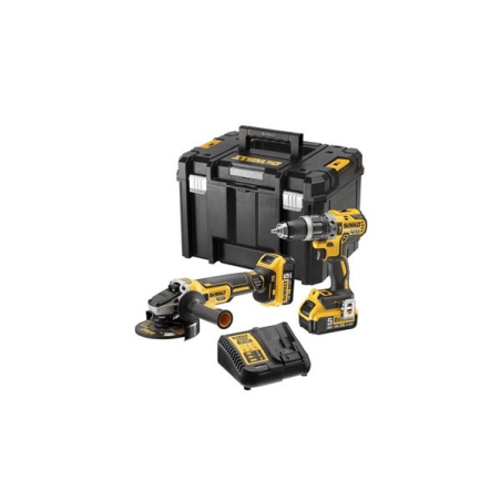 DEWALT POWER-TOOLS Kit (DCD796 + DCG405 + 2 Bat. 5,0)