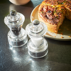 Salt and Pepper Mill Set 10cm Transparent - Bistro