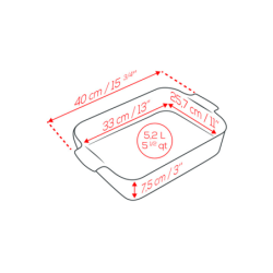 Rectangular Baker 40cm White - Appolia