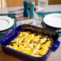 Assadeira Quadrada 36cm Azul - Appolia