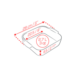 Square Baker 28cm White - Appolia
