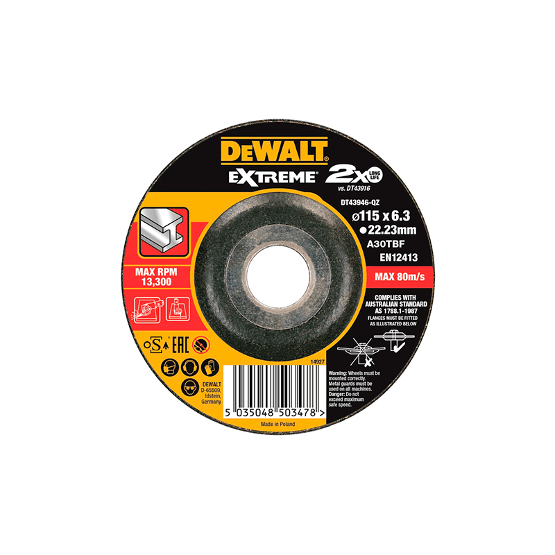 10 Discos De Desbaste Extreme Para Metal 115mmx6.3mm