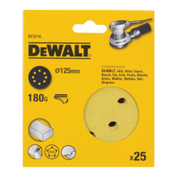 25 Discos De Lija Con Velcro 125mm DeWalt G180