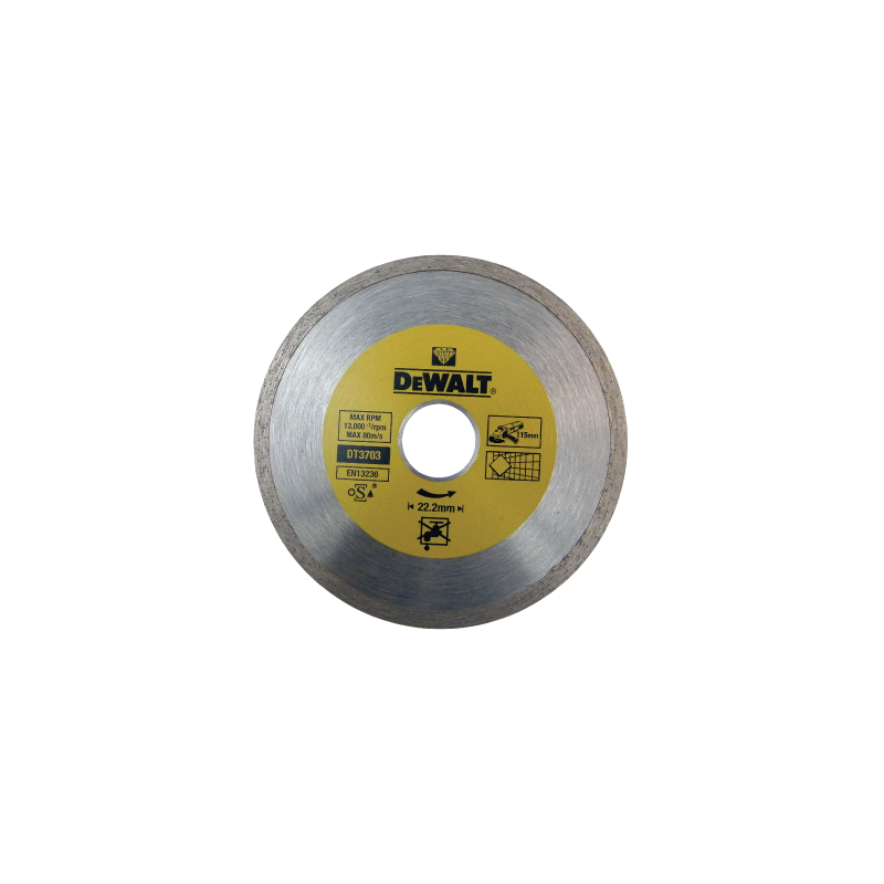 DeWalt dry diamond continuous rim wheels (115 x 22.2 x 5mm)