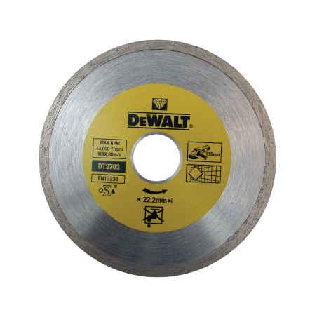 DeWalt dry diamond continuous rim wheels (115 x 22.2 x 5mm)