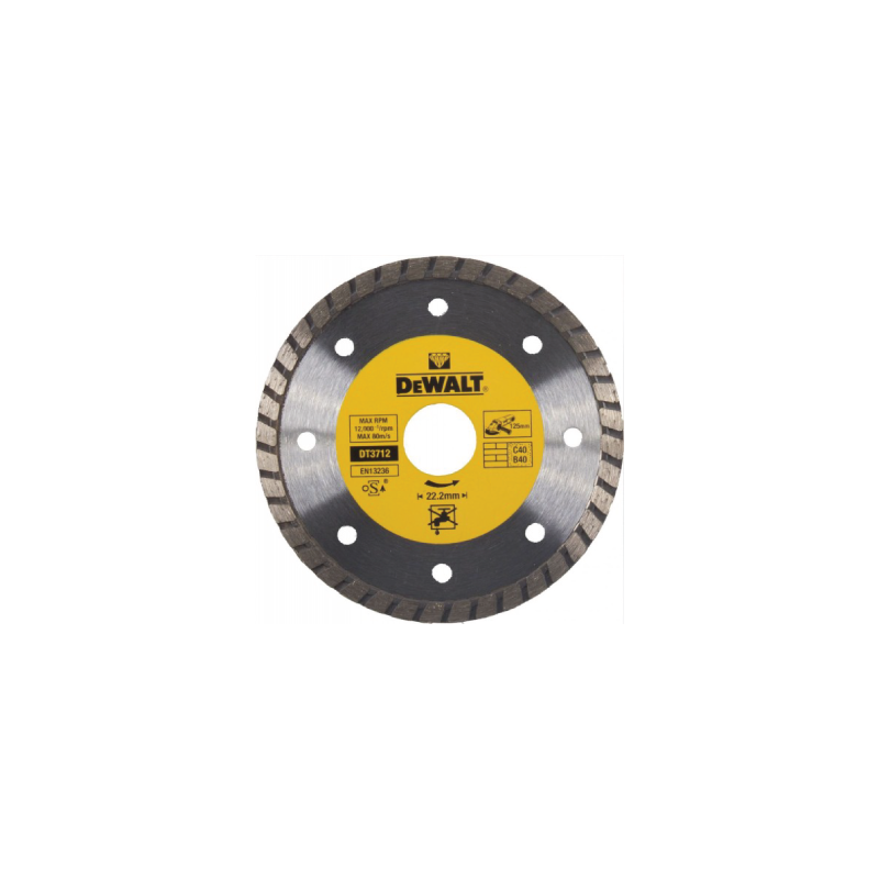 Discos diamantados Turbo para corte a seco DeWalt (125 x 22.2 x 7mm) Discos diamantados Turbo para corte a seco DeWalt (125 x 22.2 x 7mm)