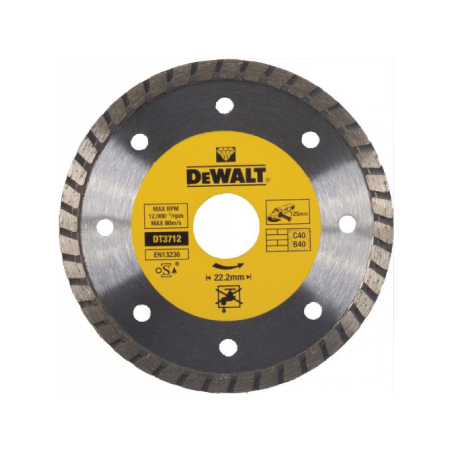 Discos diamantados Turbo para corte a seco DeWalt (125 x 22.2 x 7mm)