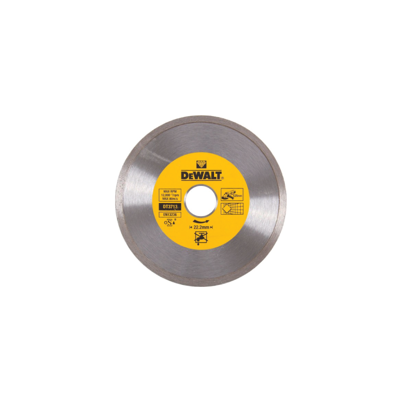 Discos de diamante para corte en seco de borde continuo DeWalt (125 x 22.2 x 5mm) Discos de diamante para corte en seco de borde continuo DeWalt (125 x 22.2 x 5mm)