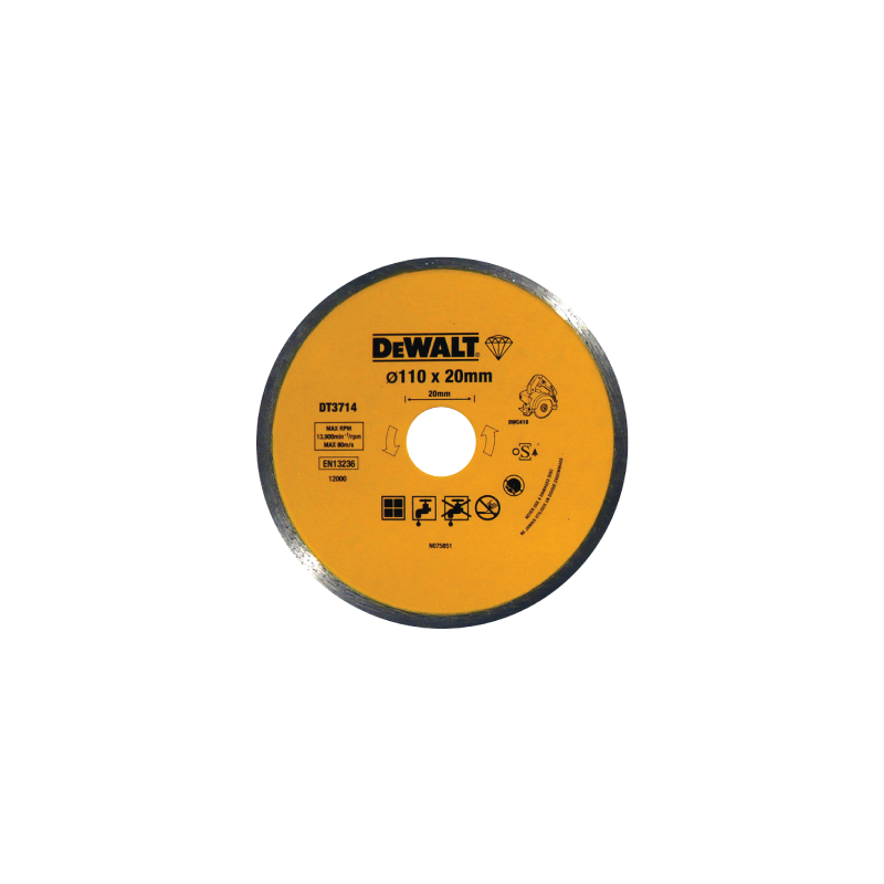 DeWalt Diamond disk for DWC410 dry and wet cutting (110 x 20 x 5mm) DeWalt Diamond disk for DWC410 dry and wet cutting (110 x 20 x 5mm)