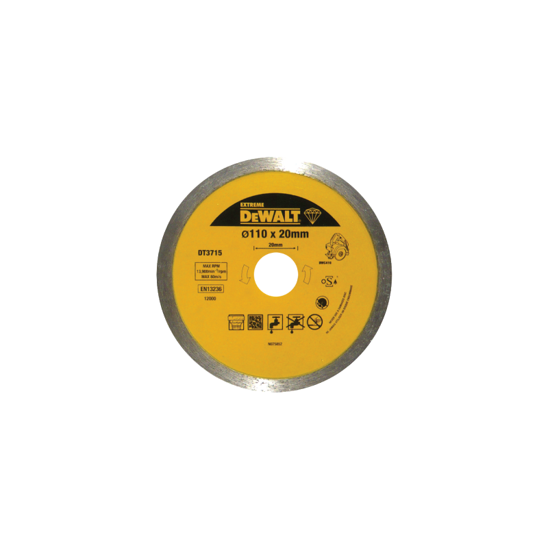 Disco de diamante para DWC410 corte en seco y húmido DeWalt (110 x 20 x 8mm) Disco de diamante para DWC410 corte en seco y húmido DeWalt (110 x 20 x 8mm)