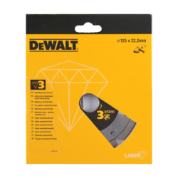 DeWalt Laser welded diamond blade for hard materials/granite (125 x 22.2 x 8.5mm)