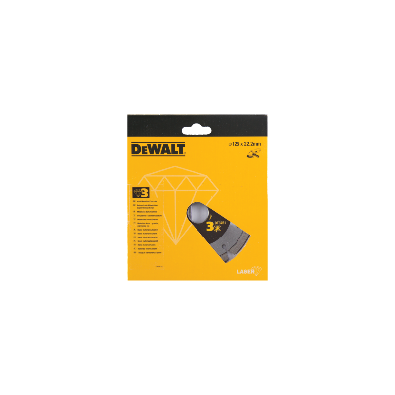 DeWalt Laser welded diamond blade for hard materials/granite (125 x 22.2 x 8.5mm)