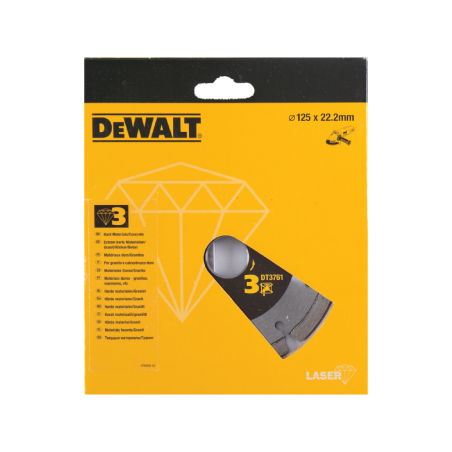 DeWalt Laser welded diamond blade for hard materials/granite (125 x 22.2 x 8.5mm)