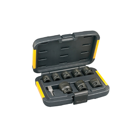 Kit de 9 llaves de impacto DeWalt  10,13,17,19,22,24,27mm y adaptador 1/4' para 1/2') mm