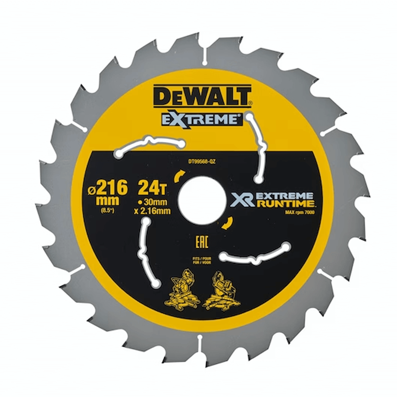 Hoja de Sierra Estacionaria Dewalt XR Extreme (216mm X 30mm X 24D) Dewalt POWER-TOOLS