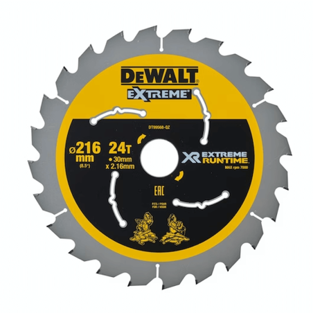 Hoja de Sierra Estacionaria Dewalt XR Extreme (216mm X 30mm X 24D) Dewalt POWER-TOOLS