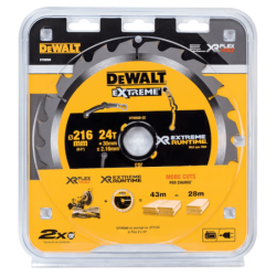 Hoja de Sierra Estacionaria Dewalt XR Extreme (216mm X 30mm X 24D) Dewalt POWER-TOOLS