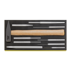 STAHLWILLE TCS 1/3 Tray System with Hammers + Punches + Chisels (10 un.)