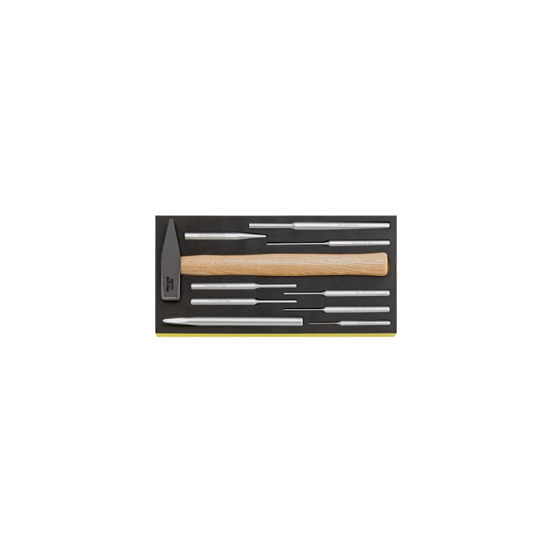 Bandejas TCS 1/3 de Herramientas com Martillos + Punzones + Cinceles STAHLWILLE (10 un.)
