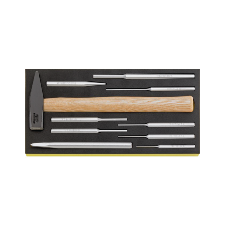 Bandejas TCS 1/3 de Herramientas com Martillos + Punzones + Cinceles STAHLWILLE (10 un.)