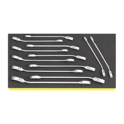 Bandejas TCS 1/3 de Herramientas con Llaves de Carraca Combinada de Boca Fija y en Estrella nº 17 STAHLWILLE (10 un.)