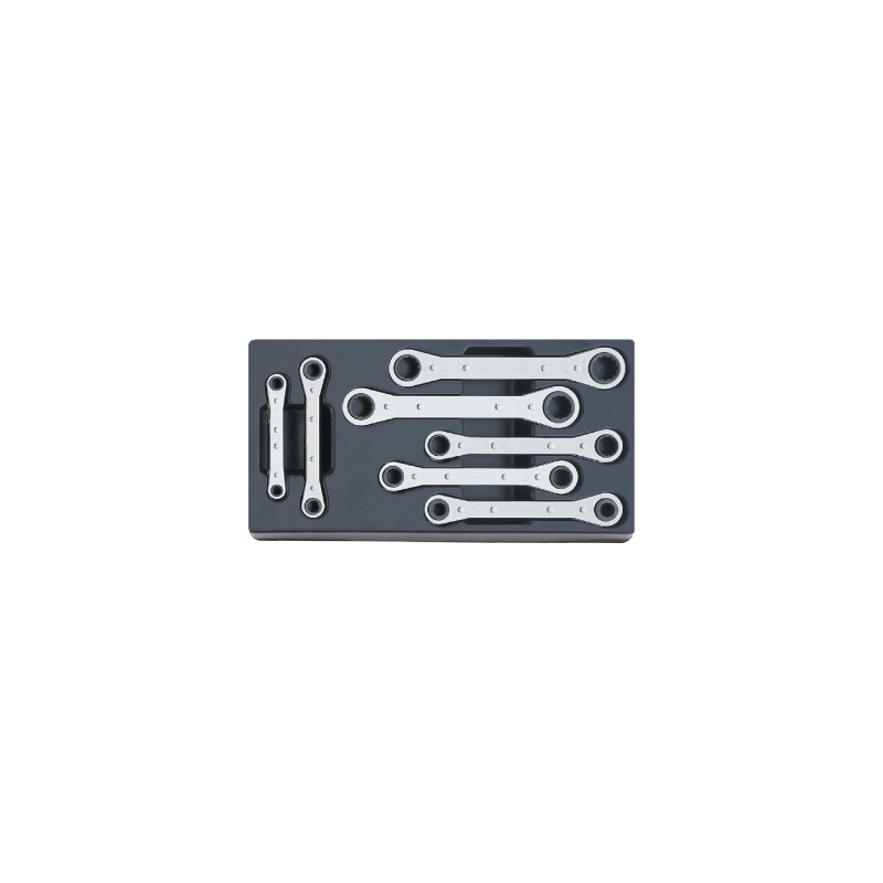 STAHLWILLE Tool 1/3 Tray System with Ratchet Ring Spanners nº 25 (7 un.)