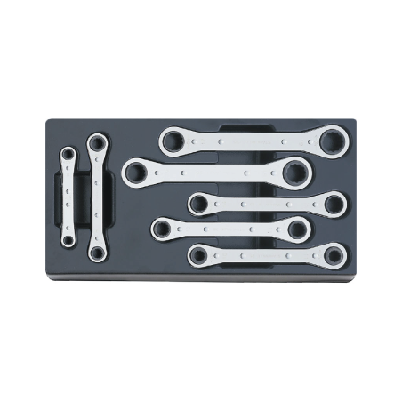 STAHLWILLE Tool 1/3 Tray System with Ratchet Ring Spanners nº 25 (7 un.)