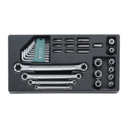 STAHLWILLE Tool 1/3 Tray System with Sockets + Hexagon Key + Bits (32 un.)