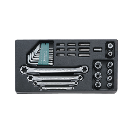 STAHLWILLE Tool 1/3 Tray System with Sockets + Hexagon Key + Bits (32 un.)