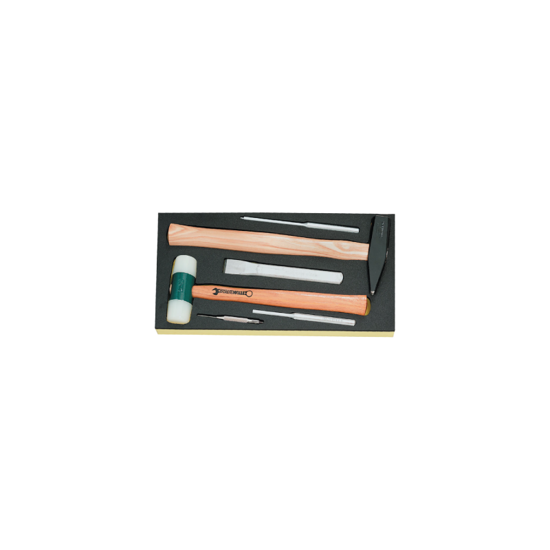 Bandejas TCS 1/3 de Herramientas com Martillos + Punzones + Cinceles STAHLWILLE (6 un.)