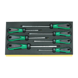 STAHLWILLE TCS 1/3 Tray System with 3K DRALL® Screwdrivers for Slotted Screws and Cross-Head Screwdrivers