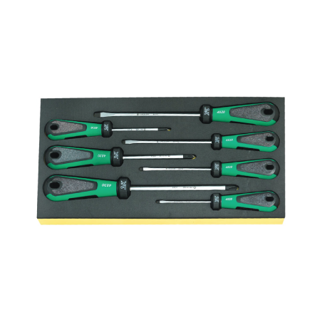 STAHLWILLE TCS 1/3 Tray System with 3K DRALL® Screwdrivers for Slotted Screws and Cross-Head Screwdrivers