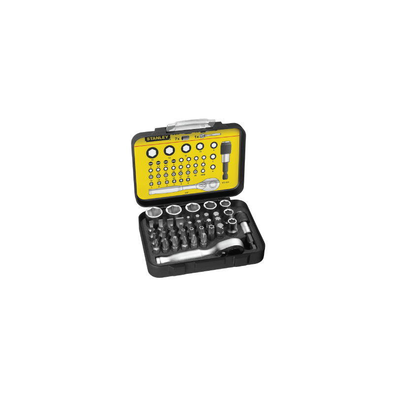 STANLEY® 39 Piece 1/4' Drive Bits Set + Magnetic Bit Holder with Lock-Ring STN1-13-906 STANLEY® 39 Piece 1/4' Drive Bits Set + Magnetic Bit Holder with Lock-Ring STN1-13-906