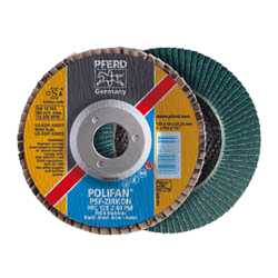 PFERD Polifan Flap Discs Universal Line Z PSF Steelox Flat Type PFF 125 Z 60 PSF/22,23