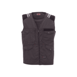 Colete Bicolor TUCSON Multibolsos Preto/Cinza Fumo XXL CHEMITOOL BY PAYPER