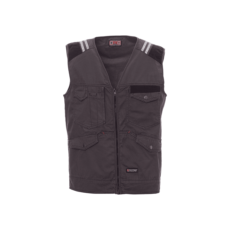 Colete Bicolor TUCSON Multibolsos Preto/Cinza Fumo XXL CHEMITOOL BY PAYPER