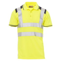 Polo GUARD+ AV 150g Amarillo Fluo / Azul Marino L CHEMITOOL BY PAYPER