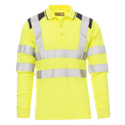 Polo GUARD+WINTER Manga Comprida AV 150g Amarelo Fluo/Azul Marinho S CHEMITOOL BY PAYPER