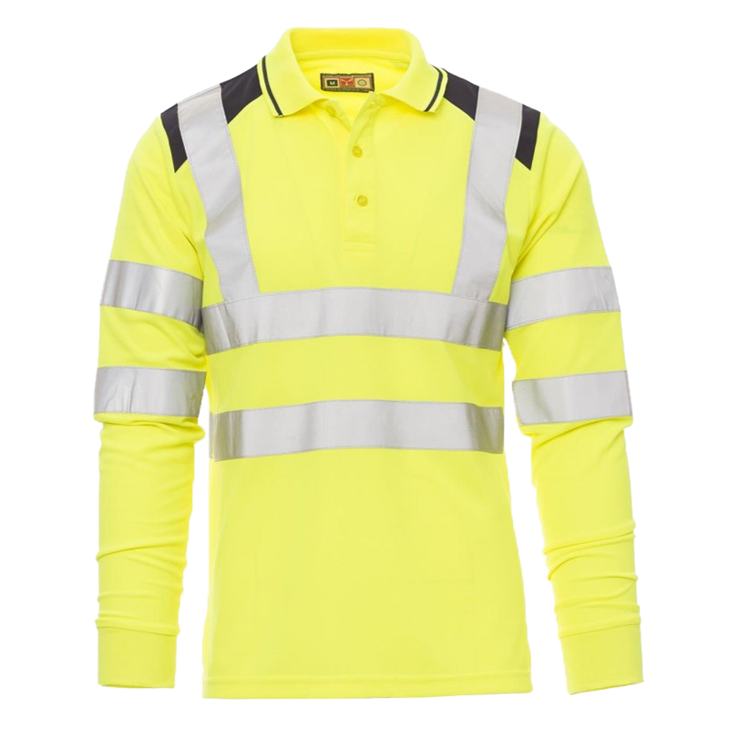 Polo GUARD+WINTER Manga Comprida AV 150g Amarelo Fluo/Azul Marinho S CHEMITOOL BY PAYPER