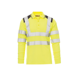 Polo GUARD+WINTER Manga Comprida AV 150g Amarelo Fluo/Azul Marinho XXL CHEMITOOL BY PAYPER