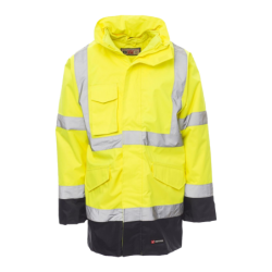 CHEMITOOL BY PAYPER Hidden Yellow Fluo Blue Navy XL 3 in 1 High Visibility DOCKYARD Parka