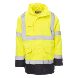 CHEMITOOL BY PAYPER High Visibility Yard Parka Bicolour Capuch Occult Yellow Fluo Blue Navy L